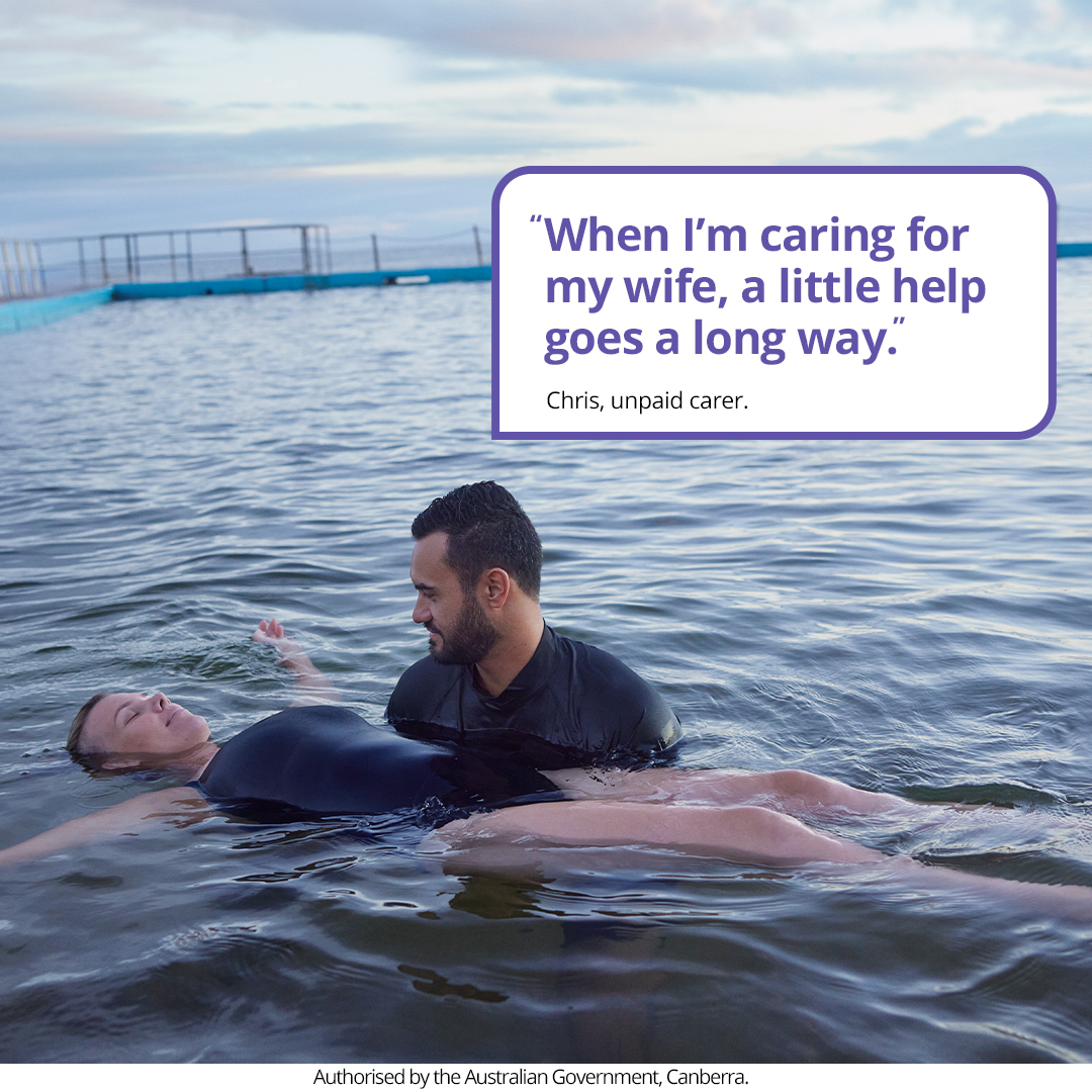 "When I'm caring for my wife, a little help goes a long way." Chris, unpaid carer. 