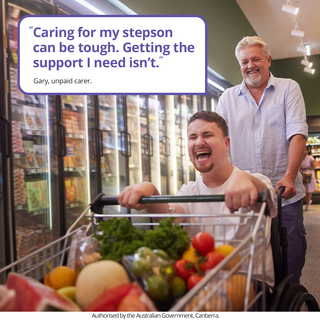 "Caring for my stepson can be tough. Getting the support I need isn't." Gary, unpaid carer.